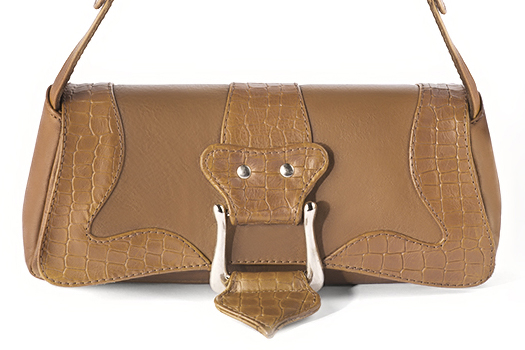 Dress small handbag in camel beige leather - Profile view